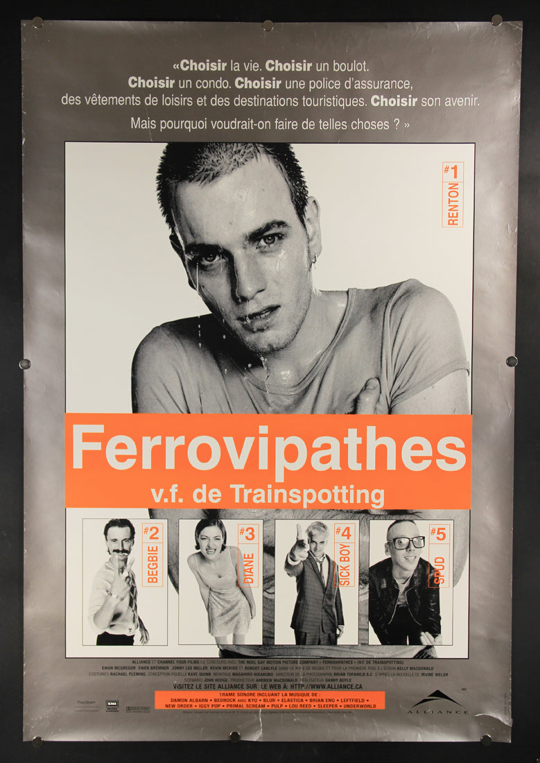 Trainspotting 1996 Movie Poster Rolled 27 x 39 Rare French Canada Ferrovipathes L015936