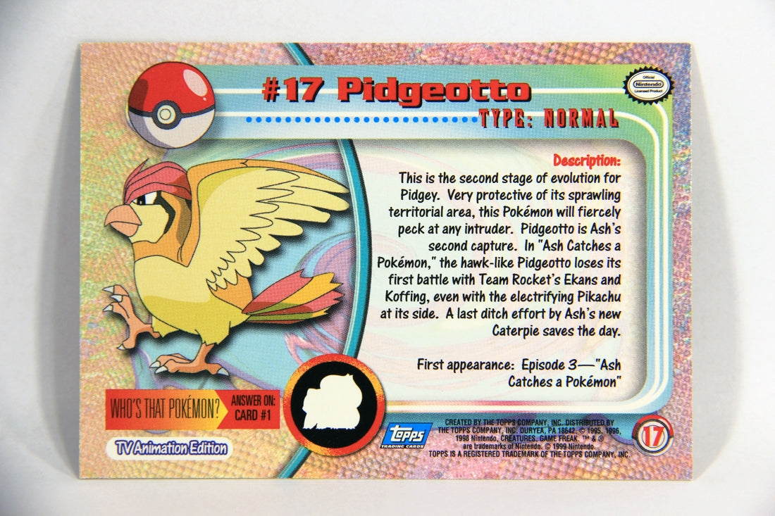 Pokémon Card Pidgeotto #17 TV Animation Blue Logo 1st Print ENG L015954