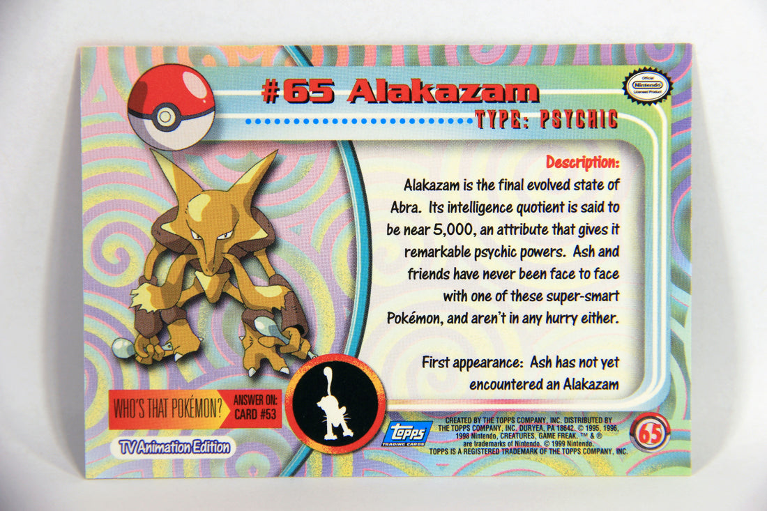 Pokémon Card Alakazam #65 TV Animation Blue Logo 1st Print ENG L015956