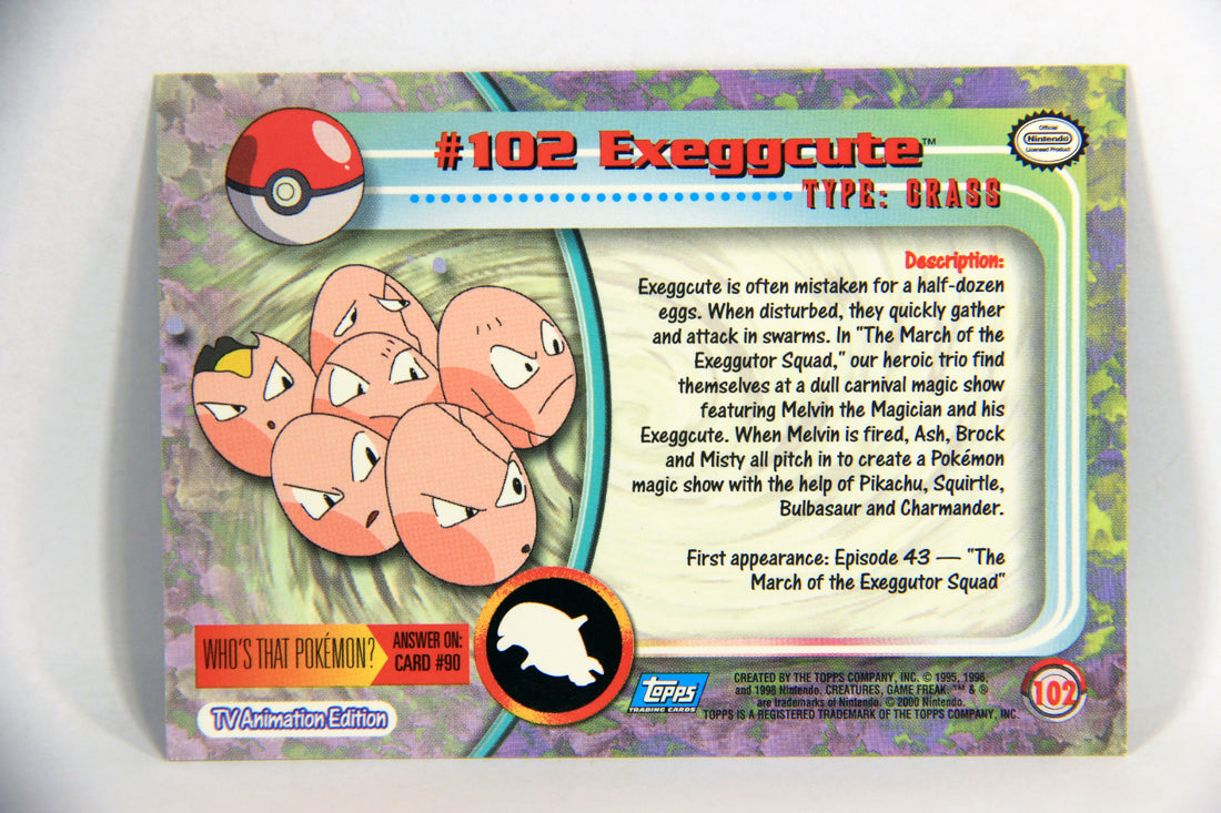 Pokmon Card Exeggcute #102 TV Animation Blue Logo 1st Print ENG L0159 AGS Collectibles Pokmon Card Exeggcute #102 TV Animation Blue Logo 1st Print ENG L0159 AGS Collectibles