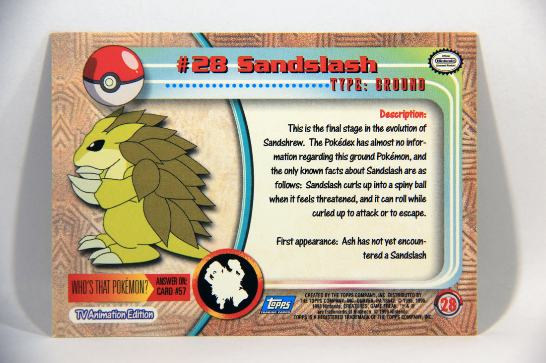 Pokmon Card Sandslash #28 TV Animation Blue Logo 1st Print ENG L01607 AGS Collectibles Pokmon Card Sandslash #28 TV Animation Blue Logo 1st Print ENG L01607 AGS Collectibles