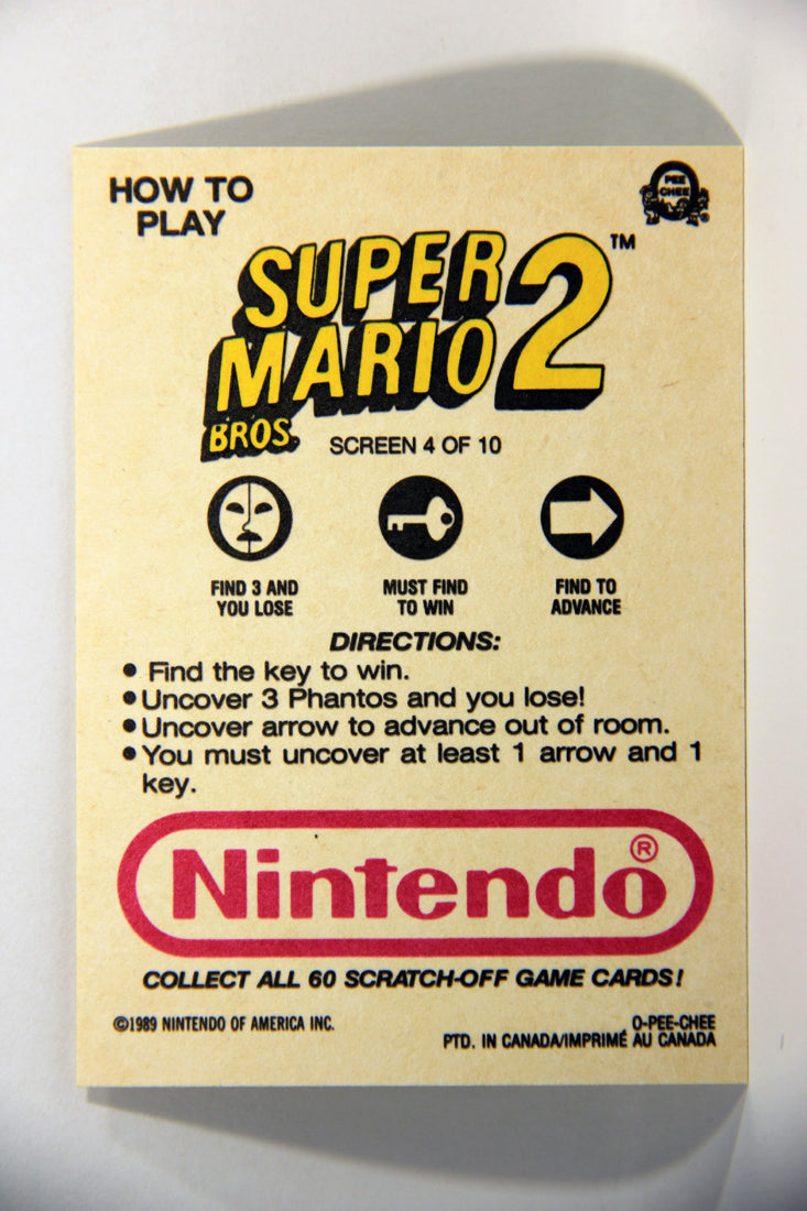 Super Mario Bros 2 Nintendo 1989 Scratch-Off Card Screen #4 Of 10 ENG L016080