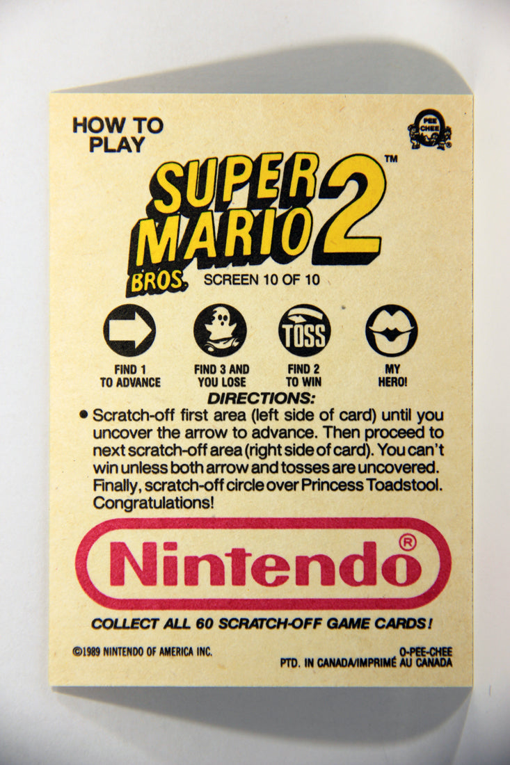 Super Mario Bros 2 Nintendo 1989 Scratch-Off Card Screen #10 Of 10 ENG L016082
