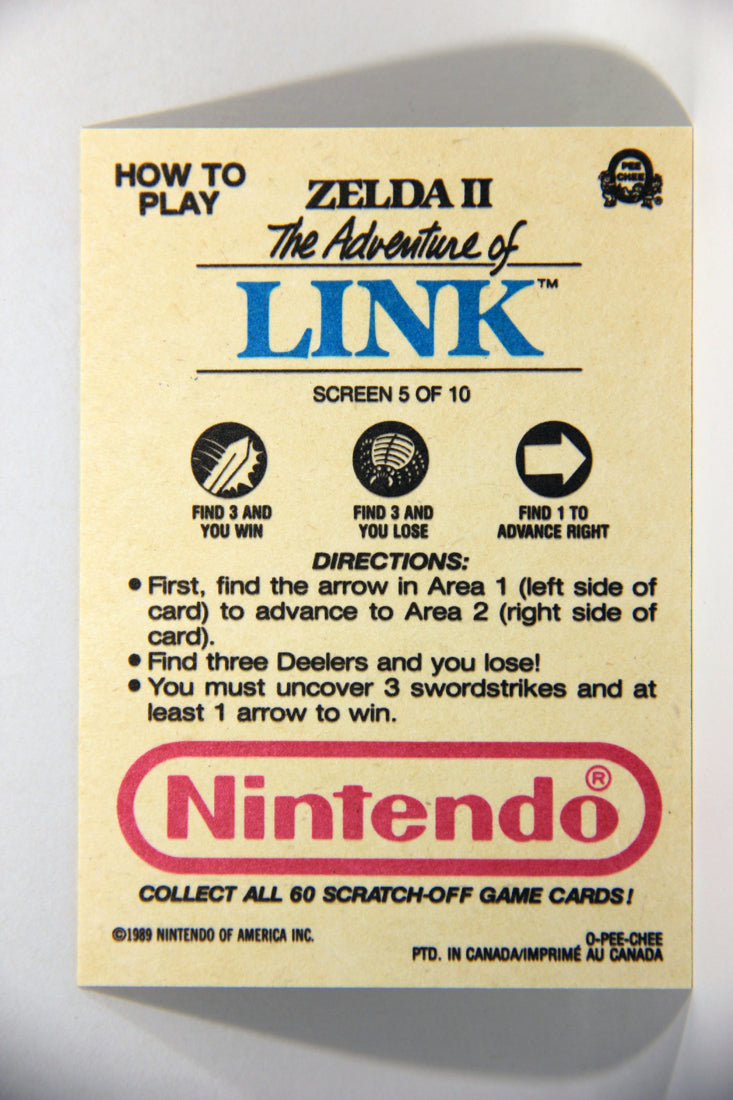 Nintendo Zelda II Adventure Of Link 1989 Scratch-Off Card Screen #5 Of 10 ENG L016087