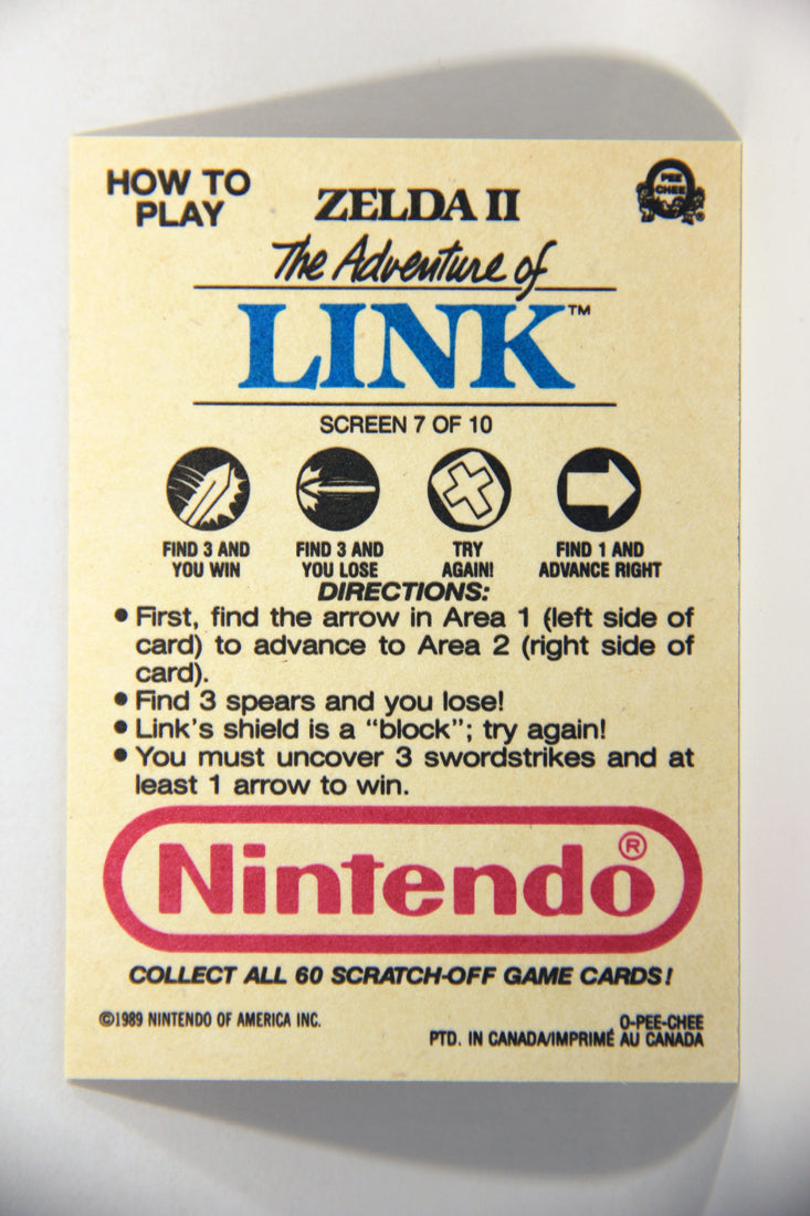 Nintendo Zelda II Adventure Of Link 1989 Scratch-Off Card Screen #7 Of 10 ENG L016088