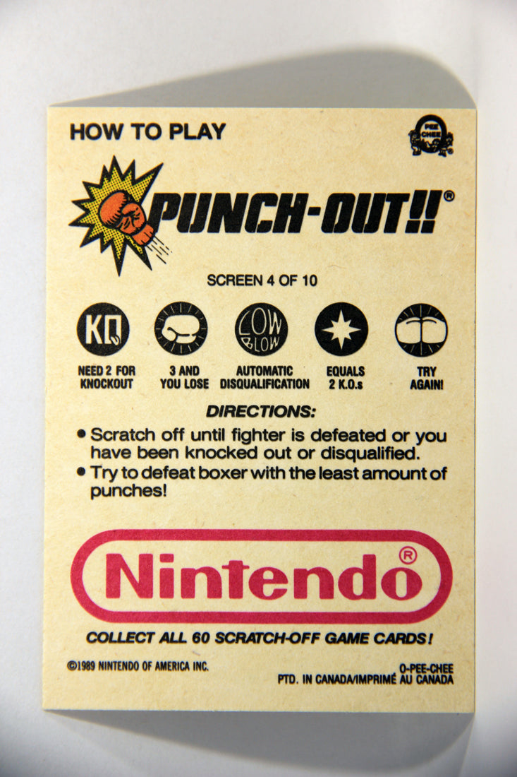 Nintendo Punch-Out 1989 Scratch-Off Card Screen #4 Of 10 ENG L016090