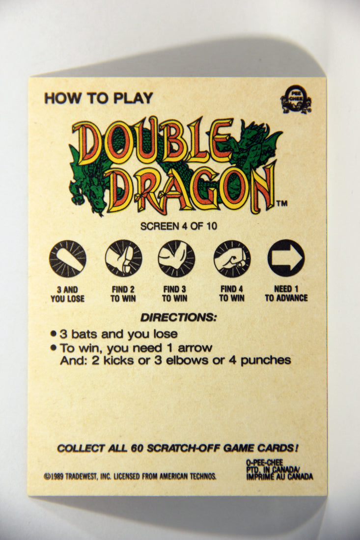 Nintendo Double Dragon 1989 Scratch-Off Card Screen #4 Of 10 ENG L016091