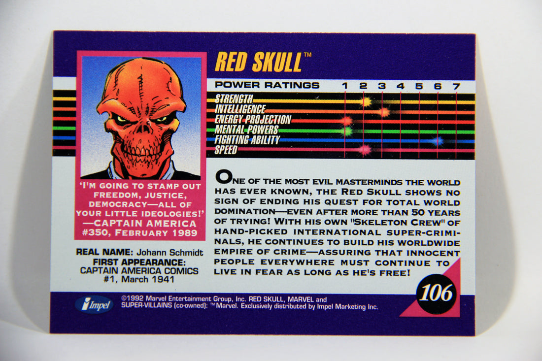 1992 Marvel Universe Series 3 Trading Card #106 Red Skull ENG L016101