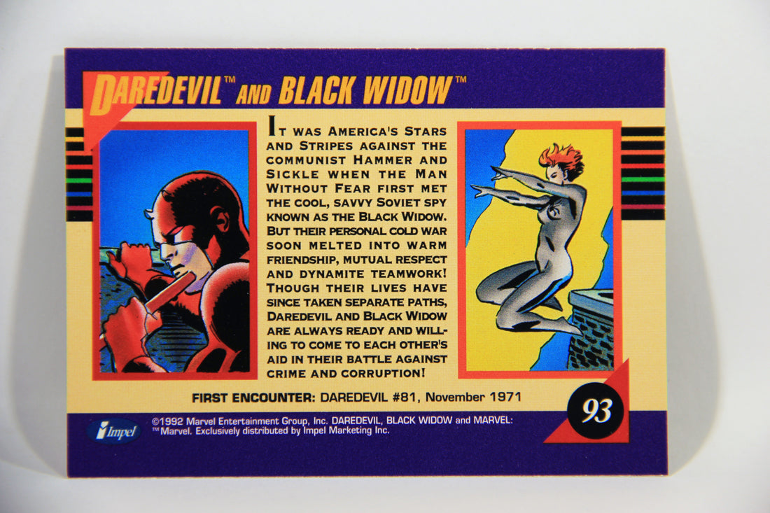 1992 Marvel Universe Series 3 Trading Card #93 Daredevil And Black Widow ENG L016102