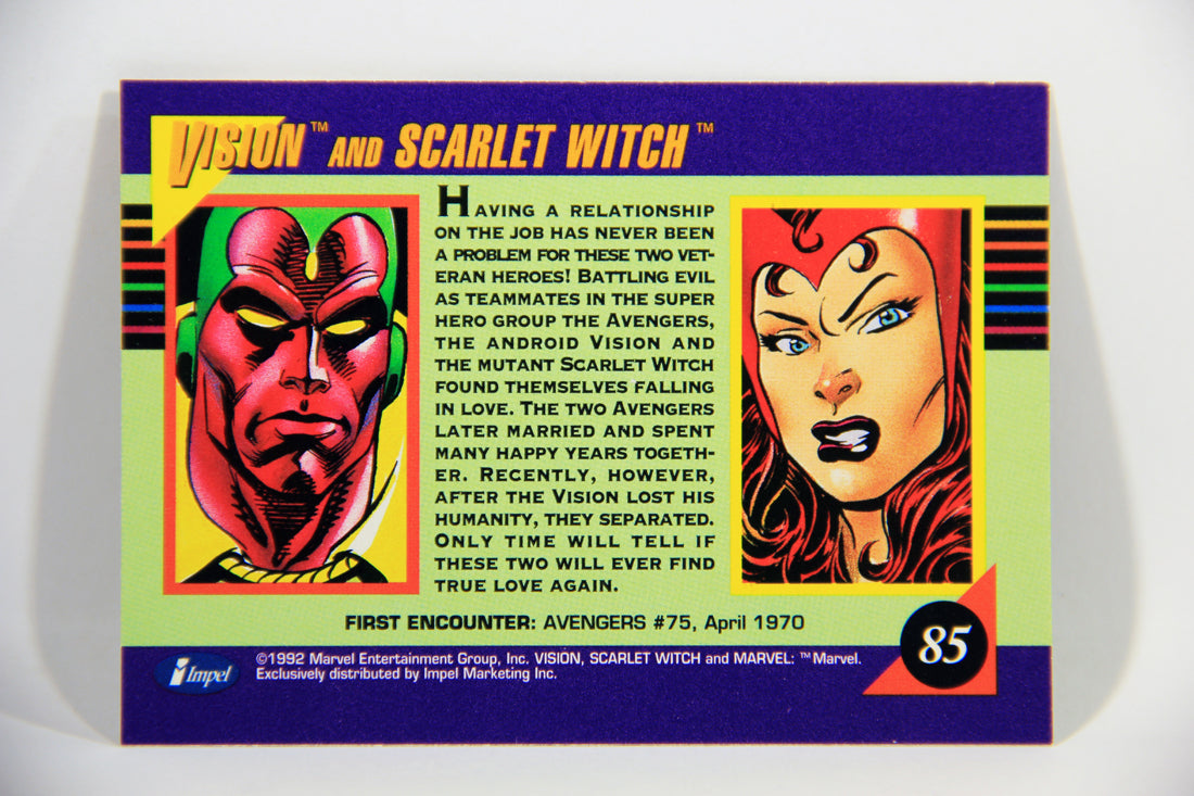 1992 Marvel Universe Series 3 Trading Card #85 Vision And Scarlet Witch ENG L016103