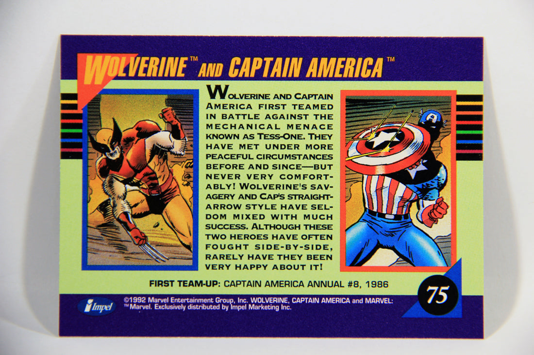 1992 Marvel Universe Series 3 Trading Card #75 Wolverine And Captain America ENG L016105