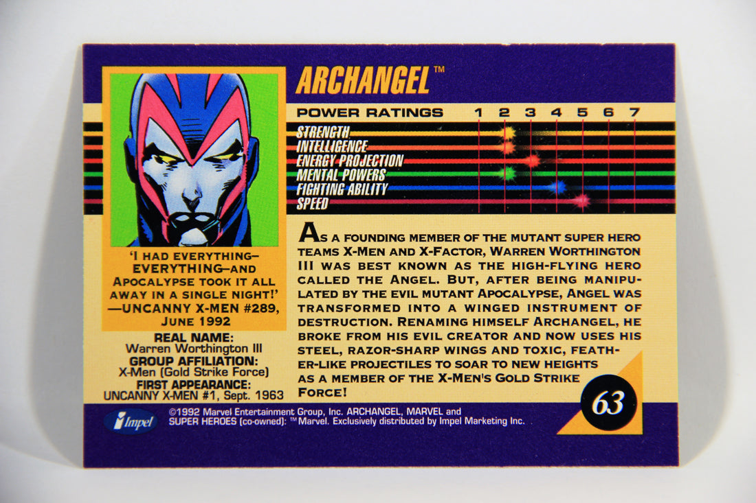 1992 Marvel Universe Series 3 Trading Card #63 Archangel ENG L016107