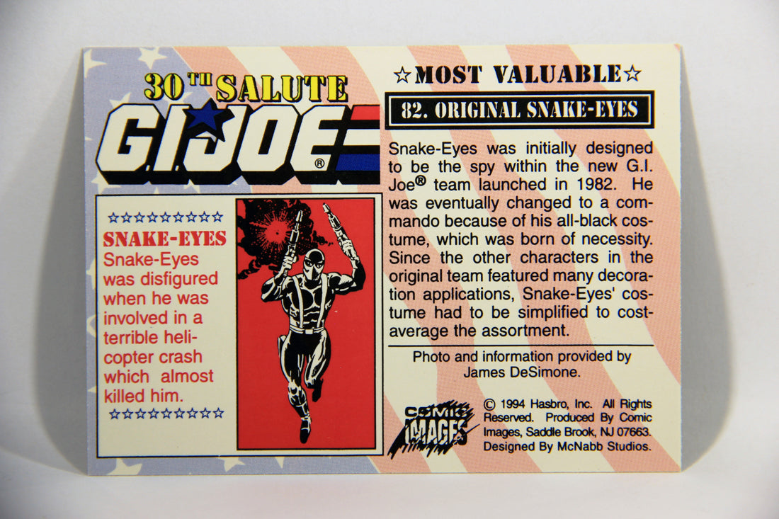 GI Joe 30th Salute 1994 Trading Card NO TOY #82 Original Snake-Eyes ENG L016121