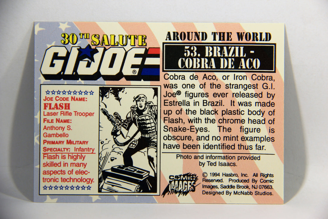 GI Joe 30th Salute 1994 Trading Card NO TOY #53 Brazil - Cobra De Aco ENG L016123