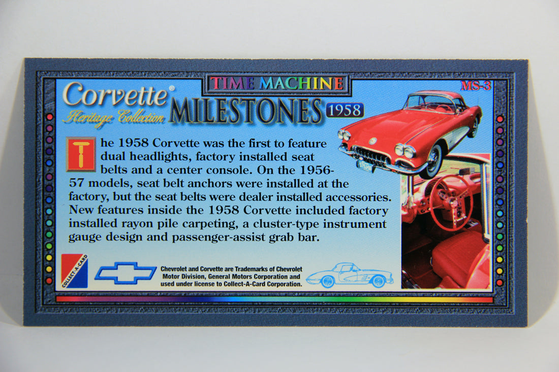 Corvette Heritage Collection 1996 Milestones Time Machine Foil Card #MS-3 - 1958 L016220