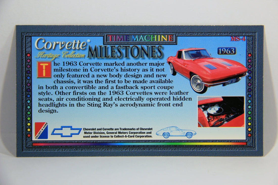 Corvette Heritage Collection 1996 Milestones Time Machine Foil Card #MS-4 - 1963 L016221