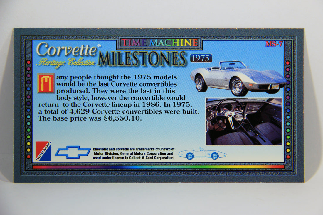 Corvette Heritage Collection 1996 Milestones Time Machine Foil Card #MS-7 - 1975 L016224