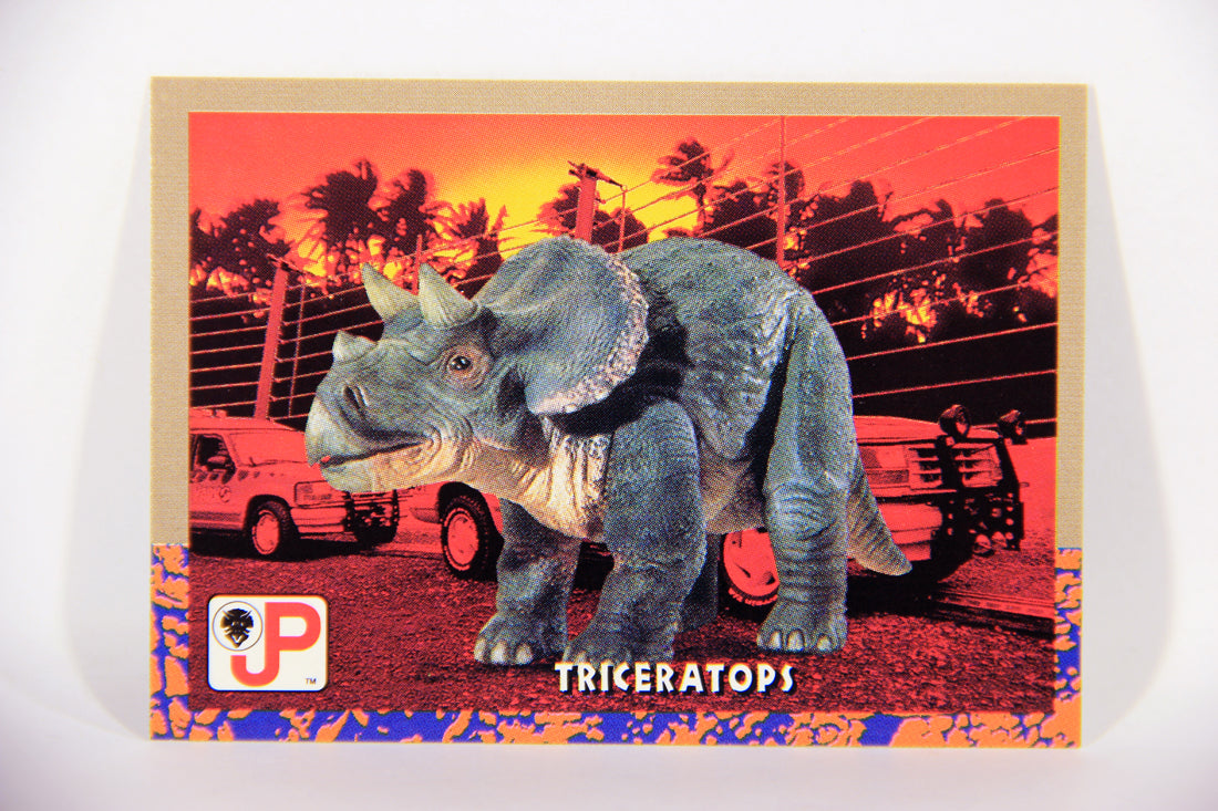 Jurassic Park 1993 Trading Card #7 Triceratops ENG Topps L016258