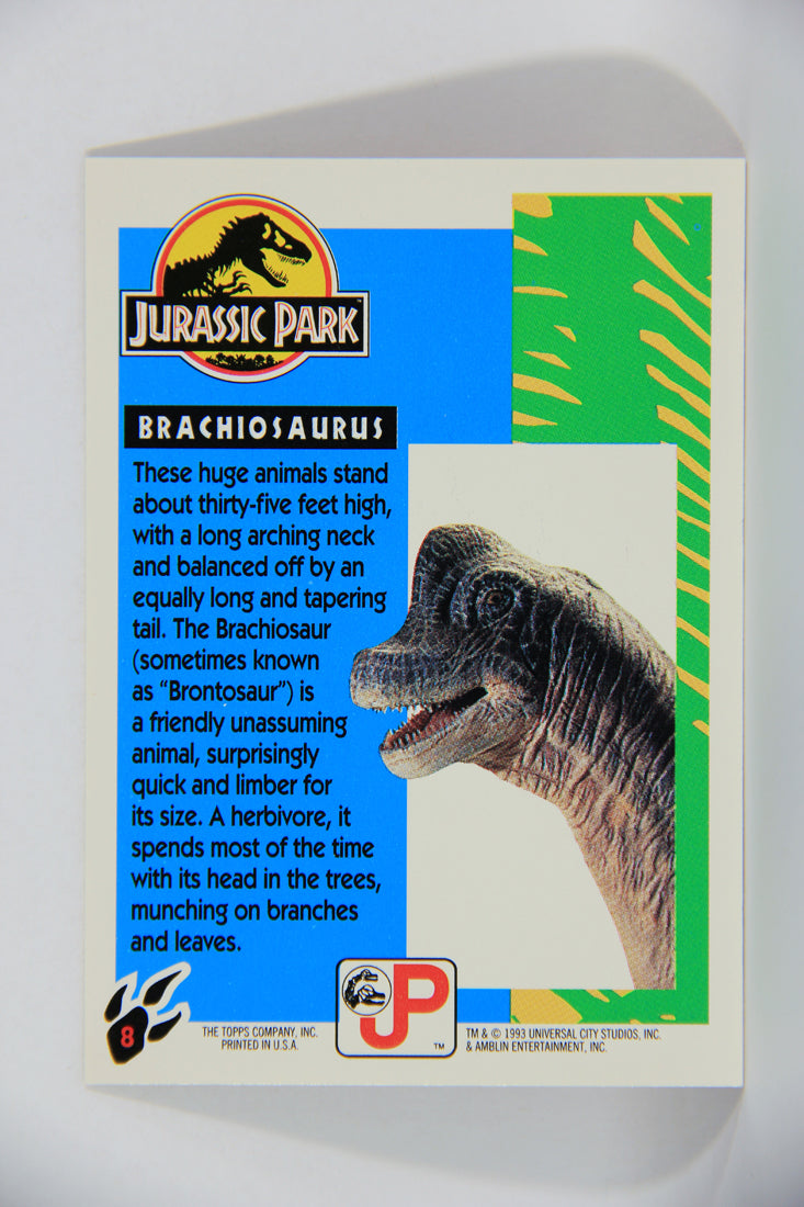 Jurassic Park 1993 Trading Card #8 Brachiosaurus ENG Topps L016259