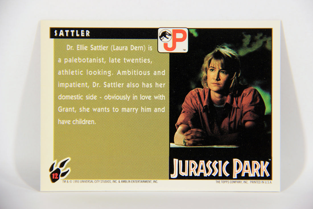 Jurassic Park 1993 Trading Card #12 Dr. Ellie Sattler ENG Topps L016263