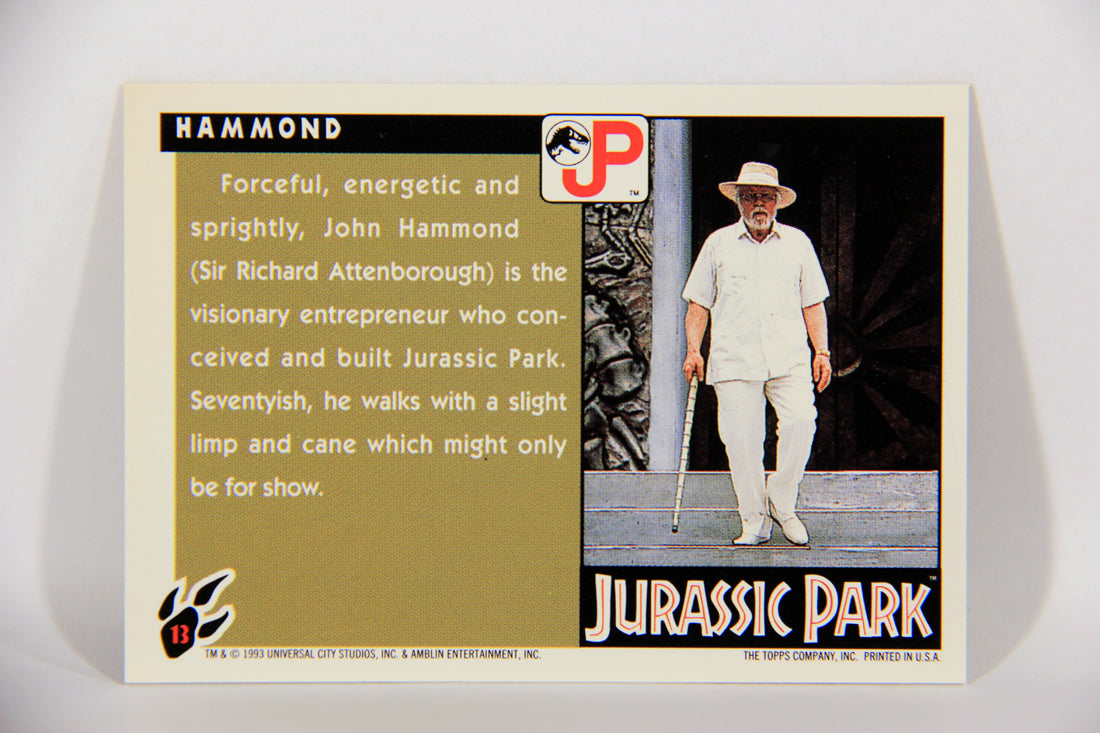 Jurassic Park 1993 Trading Card #13 John Hammond ENG Topps L016264