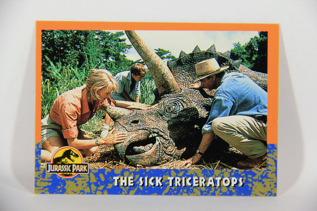 Jurassic Park 1993 Trading Card #28 The Sick Triceratops ENG Topps L016279