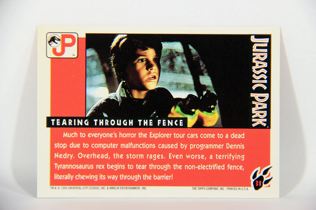 Jurassic Park 1993 Trading Card #31 Tearing Through The Fence ENG Topps L016282