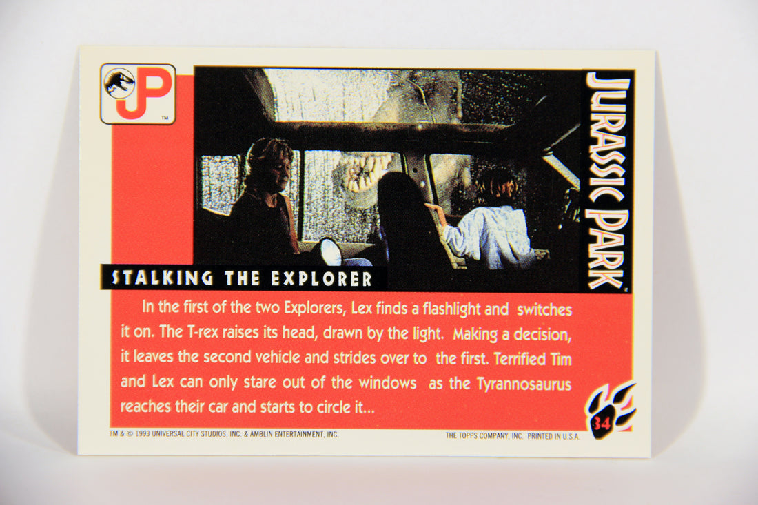 Jurassic Park 1993 Trading Card #34 Stalking The Explorer ENG Topps L016285