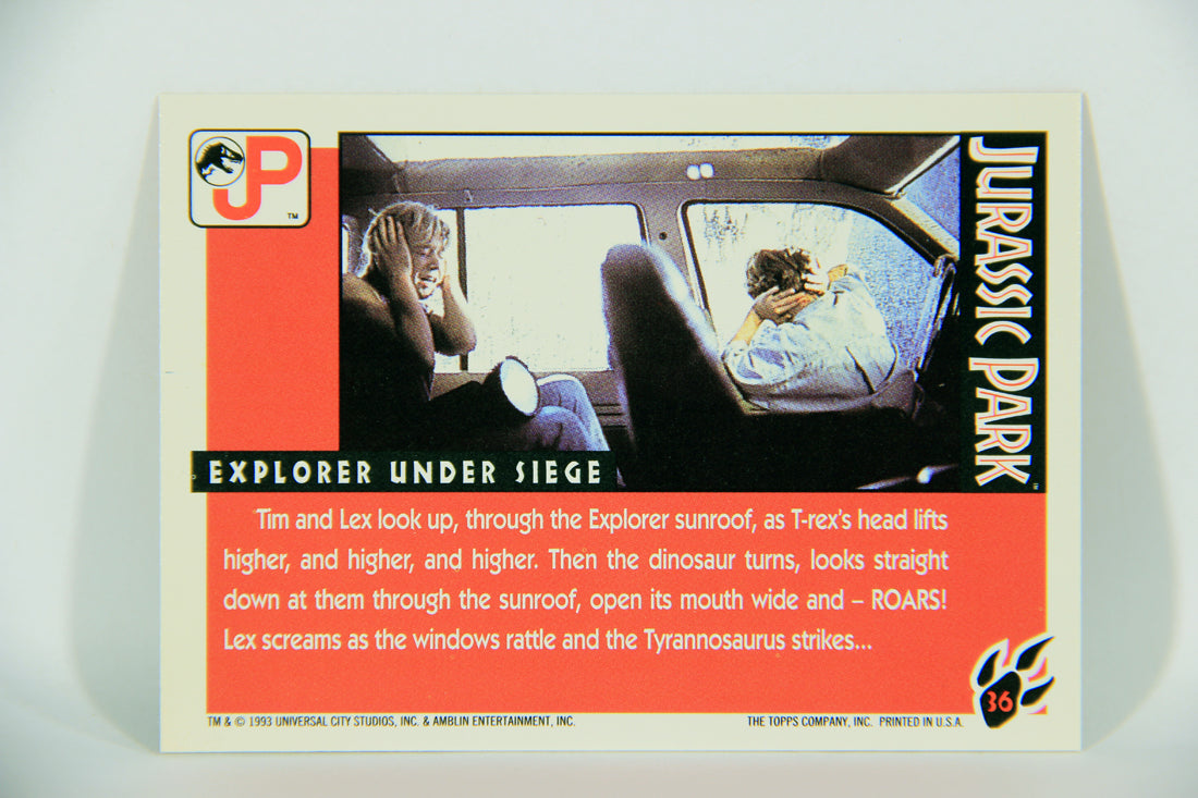 Jurassic Park 1993 Trading Card #36 Explorer Under Siege ENG Topps L016287