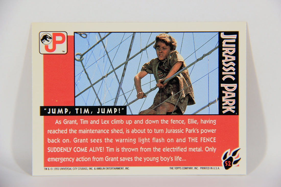 Jurassic Park 1993 Trading Card #52 Jump Tim Jump ENG Topps L016303