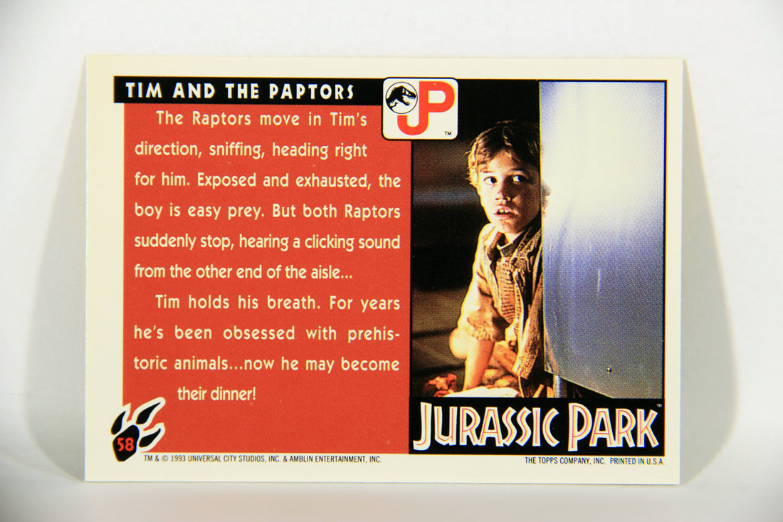 Jurassic Park 1993 Trading Card #58 Tim And The Raptors ENG Topps L016309