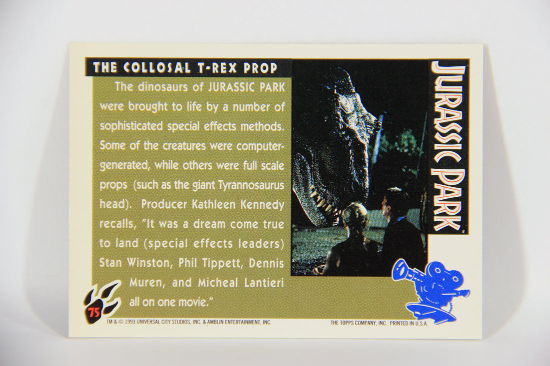 Jurassic Park 1993 Trading Card #75 The Collosal T-Rex Prop ENG Topps L016326