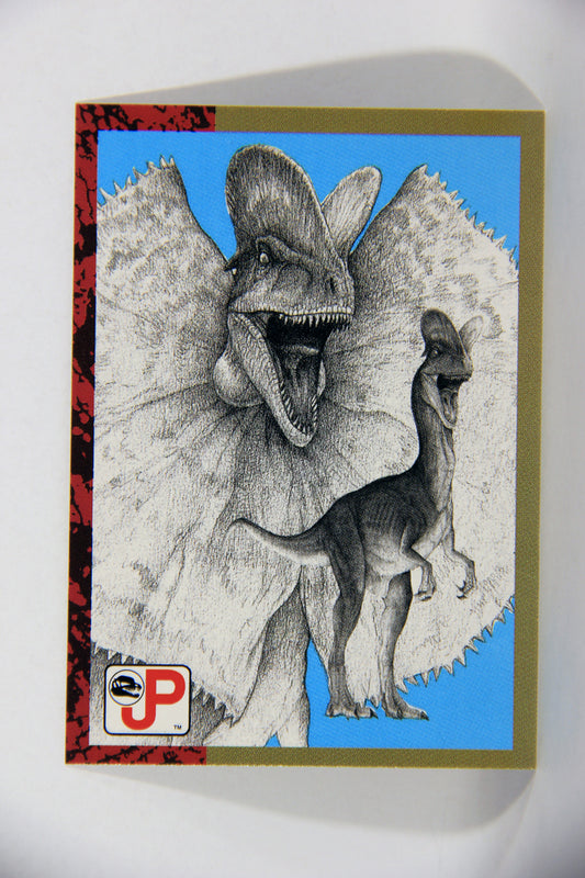 Jurassic Park 1993 Trading Card #78 Dilophosaur ENG Topps Artwork L016329