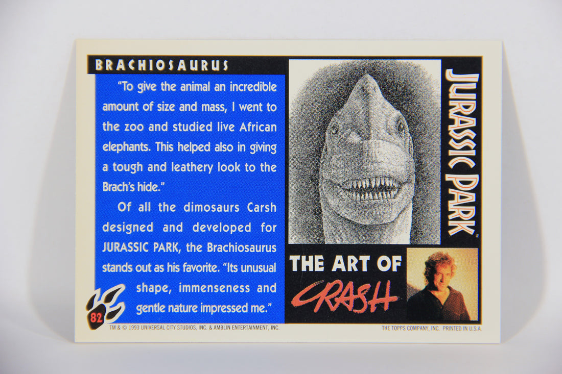 Jurassic Park 1993 Trading Card #82 Brachiosaurus ENG Topps Artwork L016333