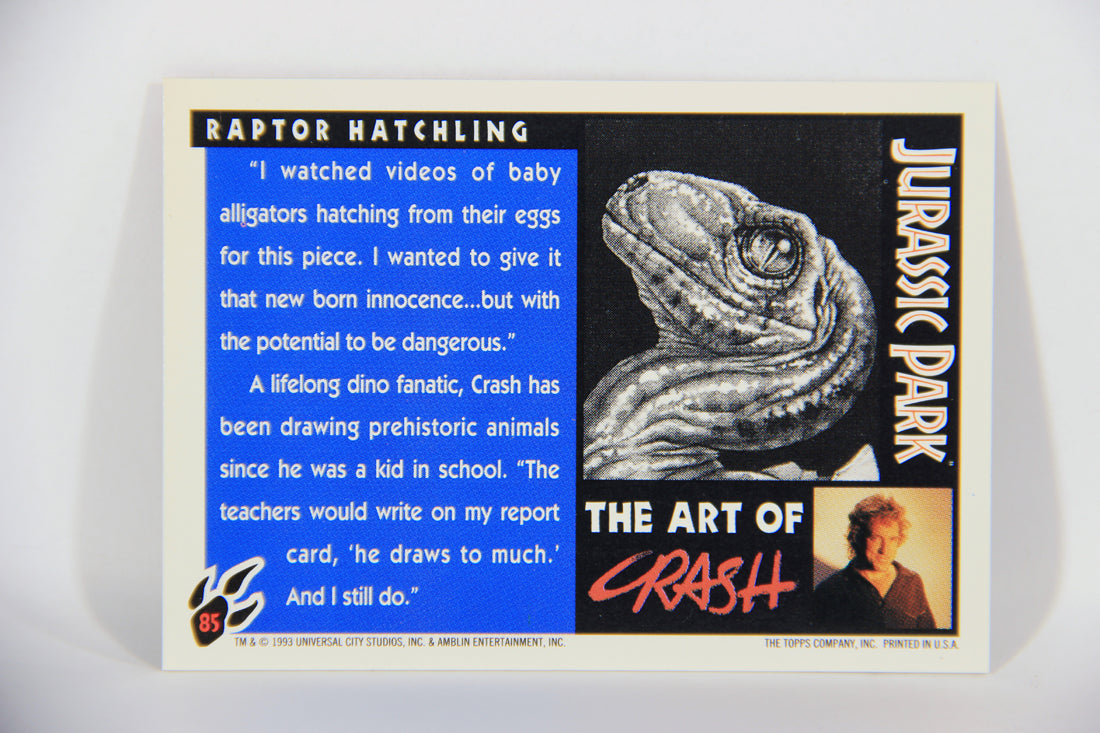 Jurassic Park 1993 Trading Card #85 Raptor Hatchling ENG Topps Artwork L016336