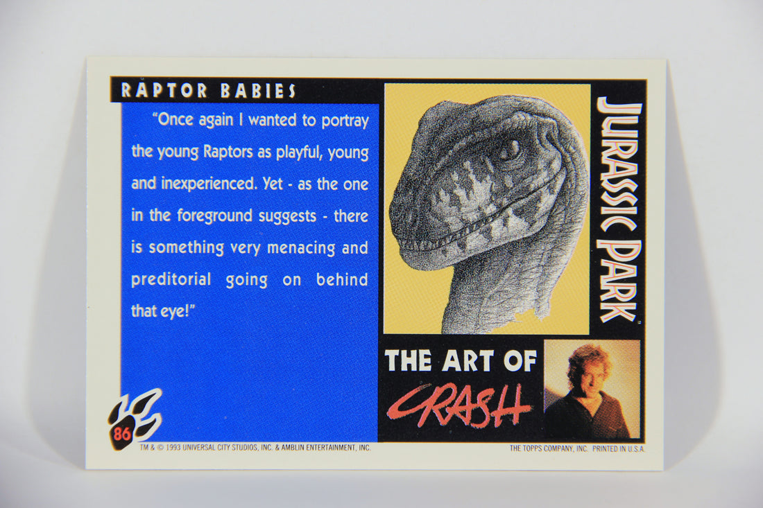 Jurassic Park 1993 Trading Card #86 Raptor Babies ENG Topps Artwork L016337