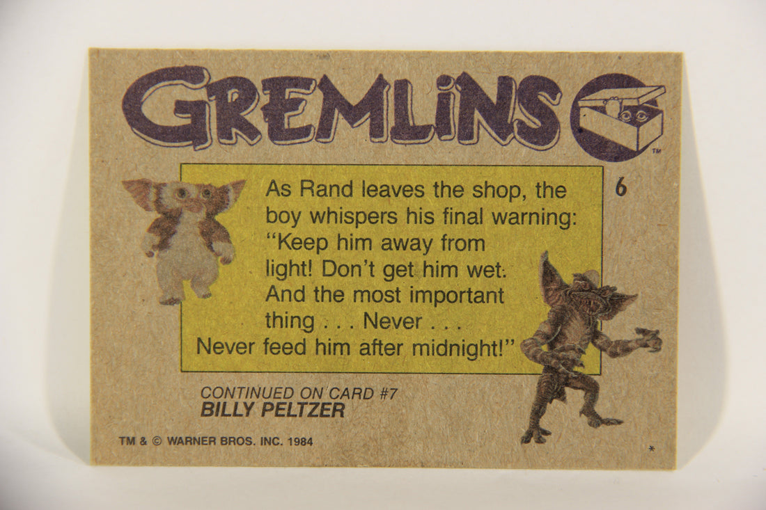 Gremlins 1984 Trading Card #6 The Final Warning ENG Topps L016432