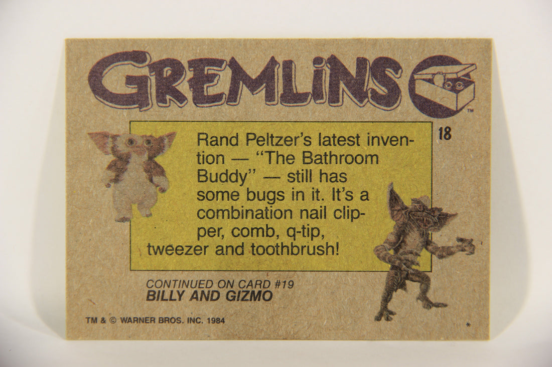 Gremlins 1984 Trading Card #18 Dad's Latest Invention ENG Topps L016444