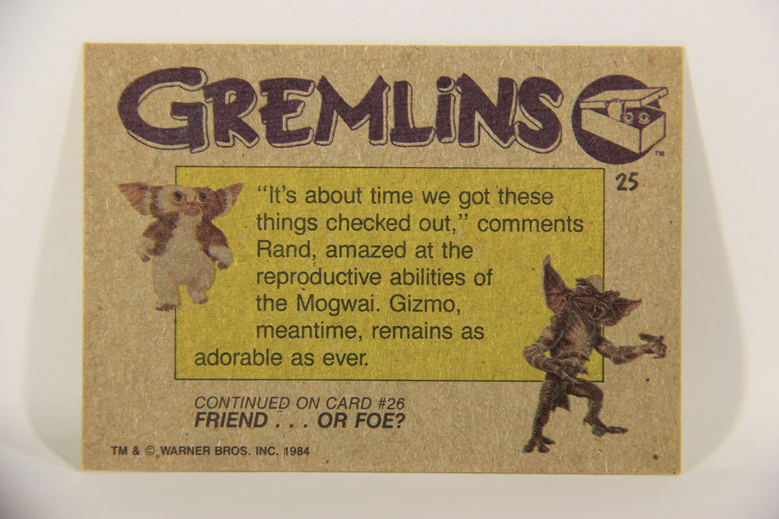 Gremlins 1984 Trading Card #25 Gizmo's Fears ENG Topps L016451