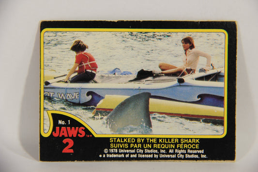 Jaws 2 - 1978 Trading Card #1 Stalked By The Killer Shark FR-ENG Canada OPC L016509