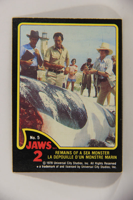 Jaws 2 - 1978 Trading Card #5 Remains Of A Sea Monster FR-ENG Canada OPC L016513