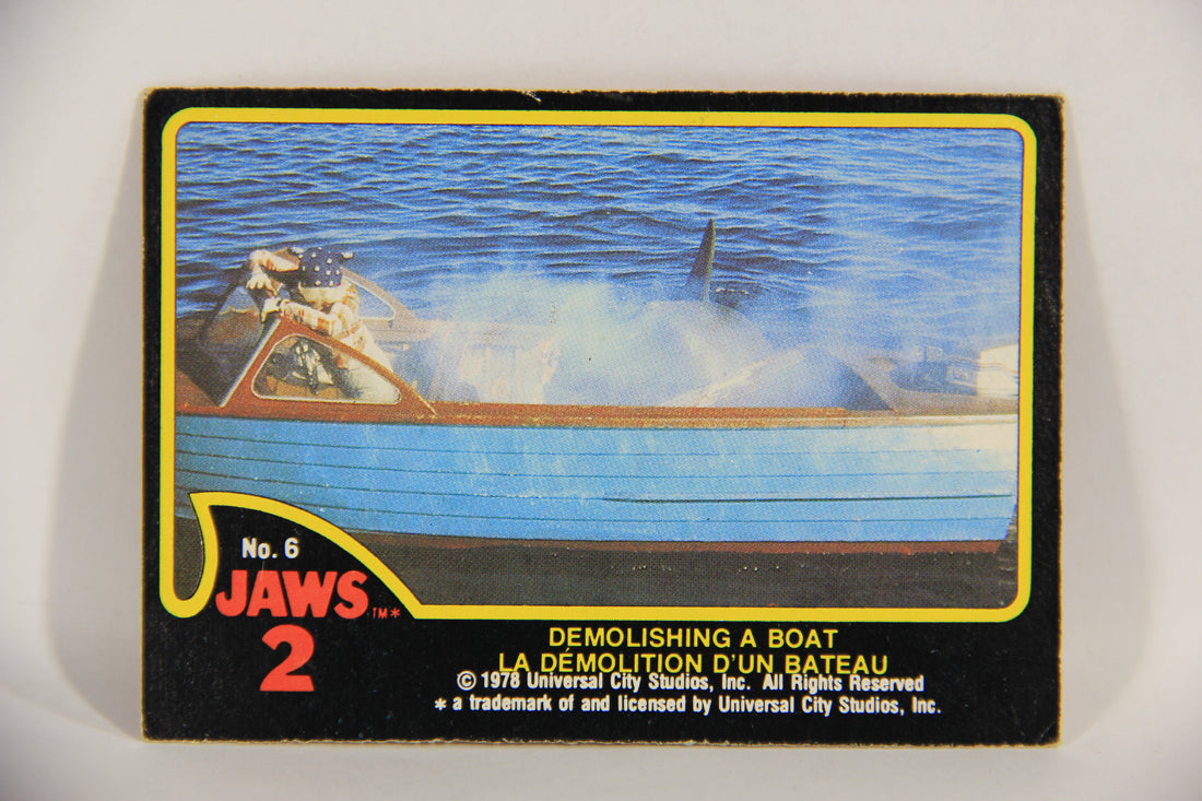 Jaws 2 - 1978 Trading Card #6 Demolishing A Boat FR-ENG Canada O-Pee-Chee L016514