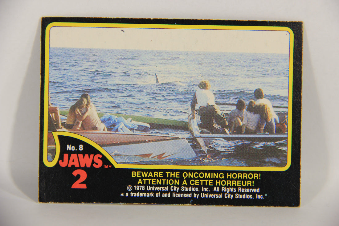 Jaws 2 - 1978 Trading Card #8 Beware The Oncoming Horror FR-ENG Can OPC L016516