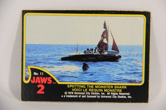 Jaws 2 - 1978 Trading Card #11 Spotting The Monster Shark FR-ENG Canada OPC L016519