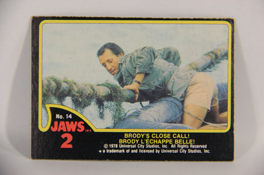 Jaws 2 - 1978 Trading Card #14 Brody's Close Call FR-ENG Canada O-Pee-Chee L016522