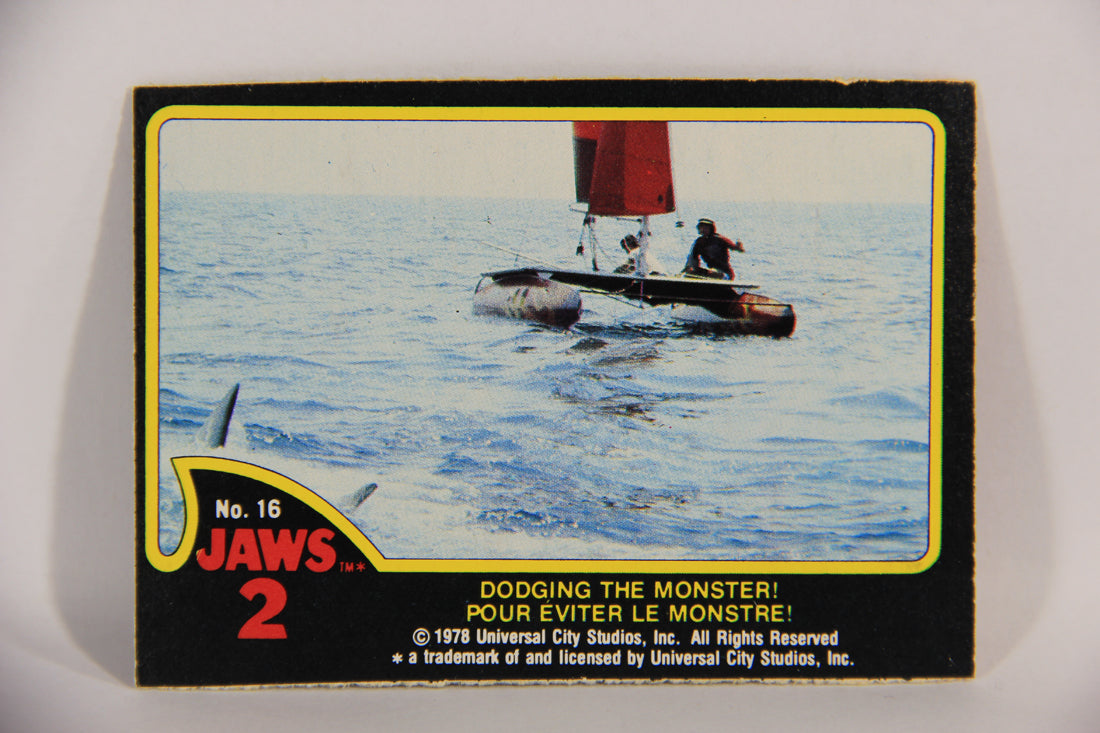 Jaws 2 - 1978 Trading Card #16 Dodging The Monster FR-ENG Canada OPC L016524