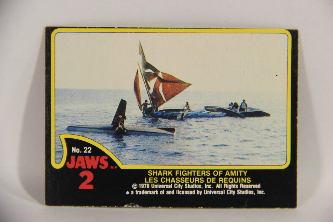 Jaws 2 - 1978 Trading Card #22 Shark Fighters Of Amity FR-ENG Canada OPC L016530