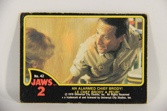 Jaws 2 - 1978 Trading Card #42 An Alarmed Chief Brody FR-ENG Canada OPC L016550