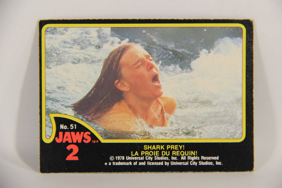 Jaws 2 - 1978 Trading Card #51 Shark Prey FR-ENG Canada O-Pee-Chee L016559
