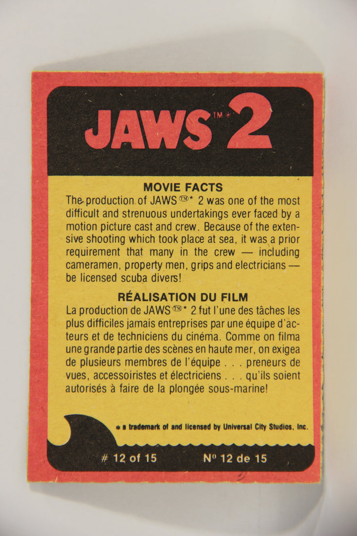 Jaws 2 - 1978 Trading Card #53 Aiming Against The Monster FR-ENG Canada L016561